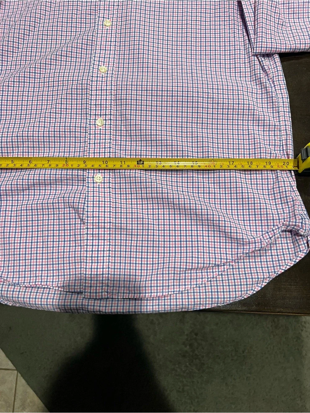 Ralph Lauren Slim Fit Men's L Pink Blue White Check Long Sleeve Woven Shirt